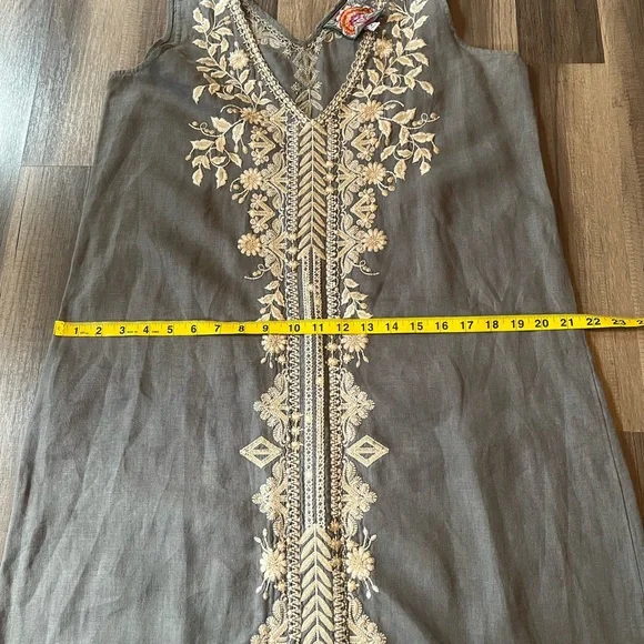 Johnny Was Khemi Embroidered Linen Tank Dress SZ M - Picture 12 of 16